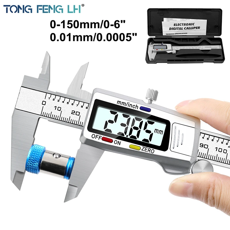 6 inch 0-150mm stainless steel electronic digital vernier caliper measuring accuracy micrometer