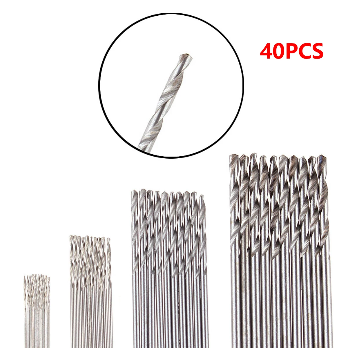 40Pcs/Set 0.5mm 0.8mm 1.5mm 2.0mm High Speed Steel HSS Mini Drill Twist Drill Bits Set for Woodworking Plastic And Aluminum