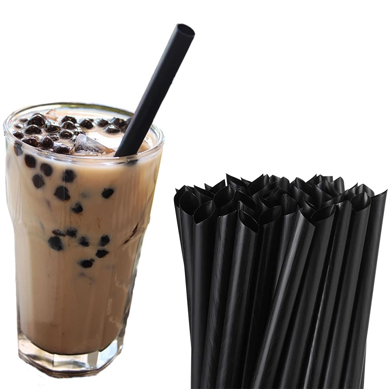 Bpa Free Plastic Straws for Drink Milkshake Disposable Bubble Tea Drinking Straws Individually Wrapped Drinkware Bar Accessories