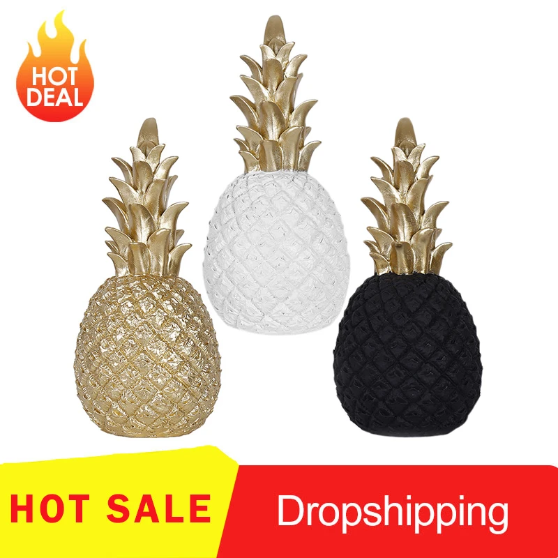 Golden Modern Nordic Style Pineapple Ornament Desktop Creative Metal Finishes Window Home Livingroom Ramadan Decoration for Gift