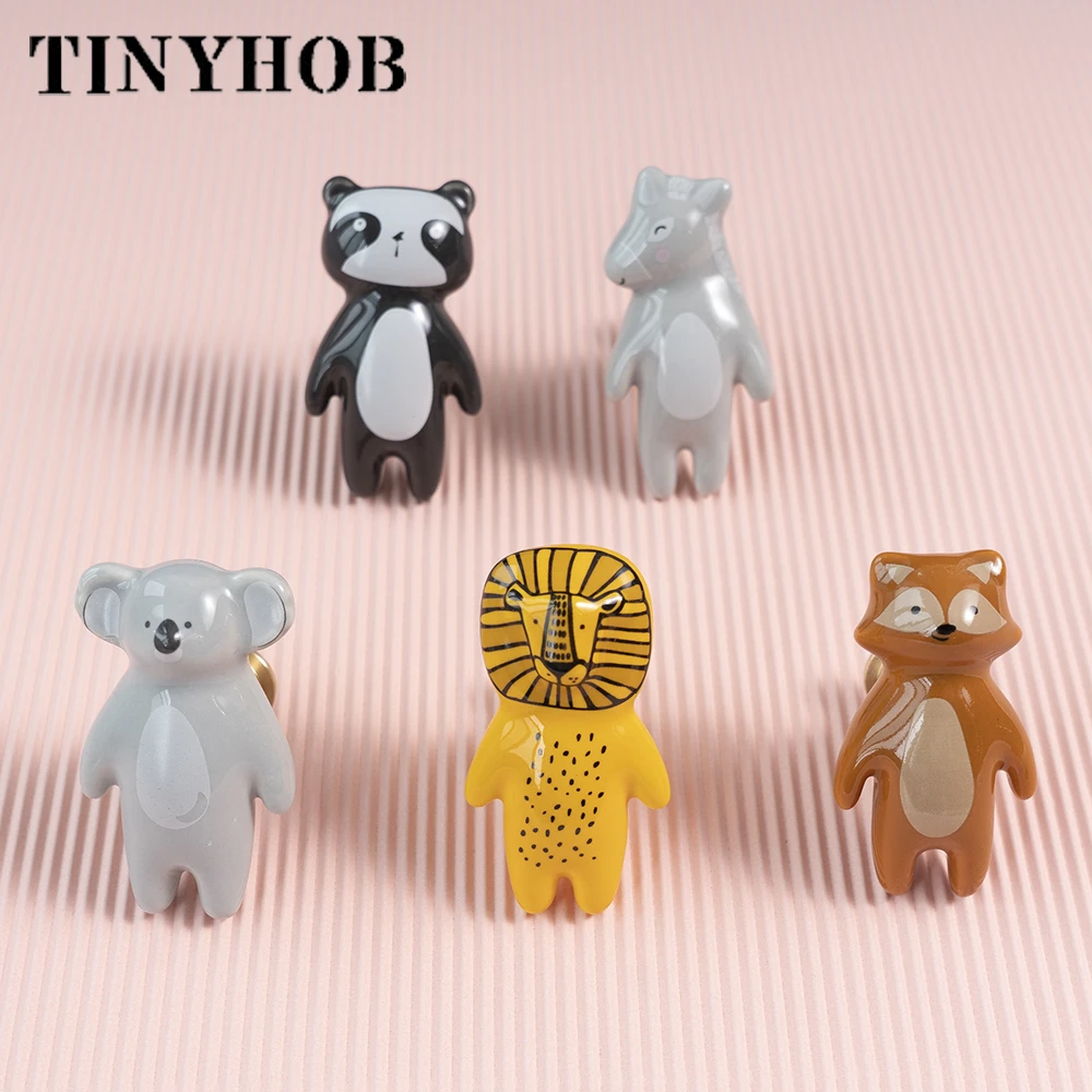 Animal shape /Cartoon Children Room Yellow  Ceramic Cabinet Knobs  Wardrobe Handle Door Handle Cabinet Handles for Kids