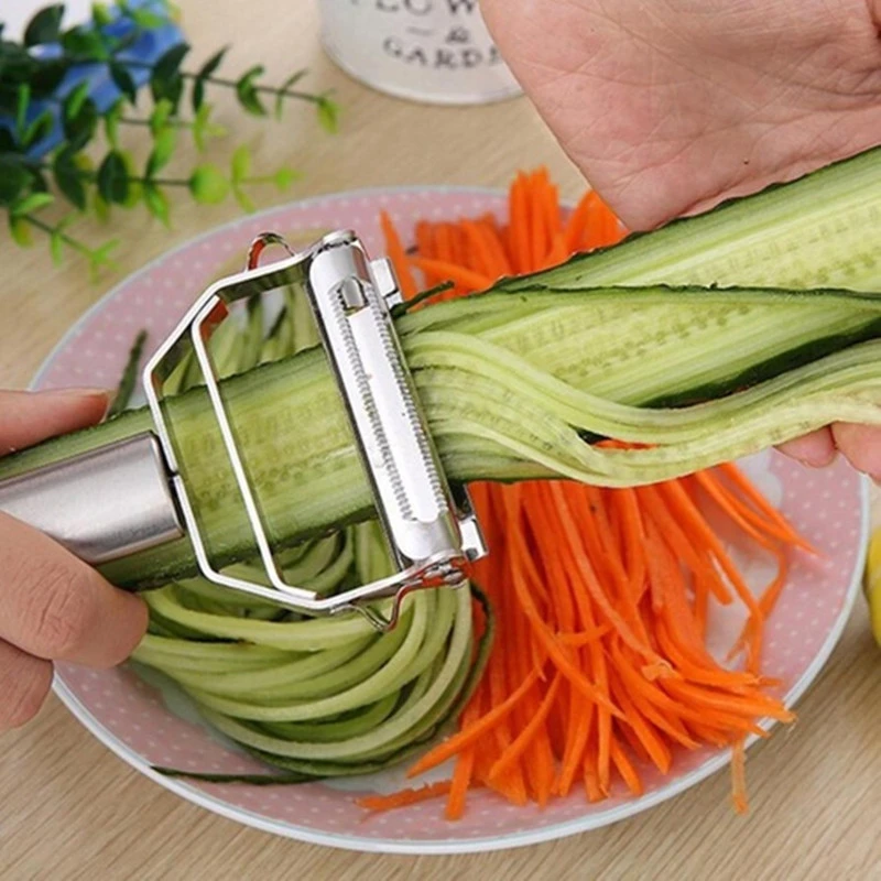 Stainless Steel Potato Cucumber Carrot Grater Julienne Peeler Vegetables Fruit Peeler Double Planing Grater Kitchen Gadget For k