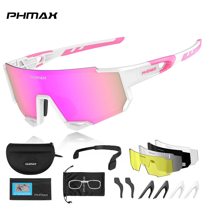 PHMAX Women Cycling Sunglasses Sports Polarized Cycling Glasses MTB Race Bike Bicycle Glasses Road UV Protection Cycling Eyewear