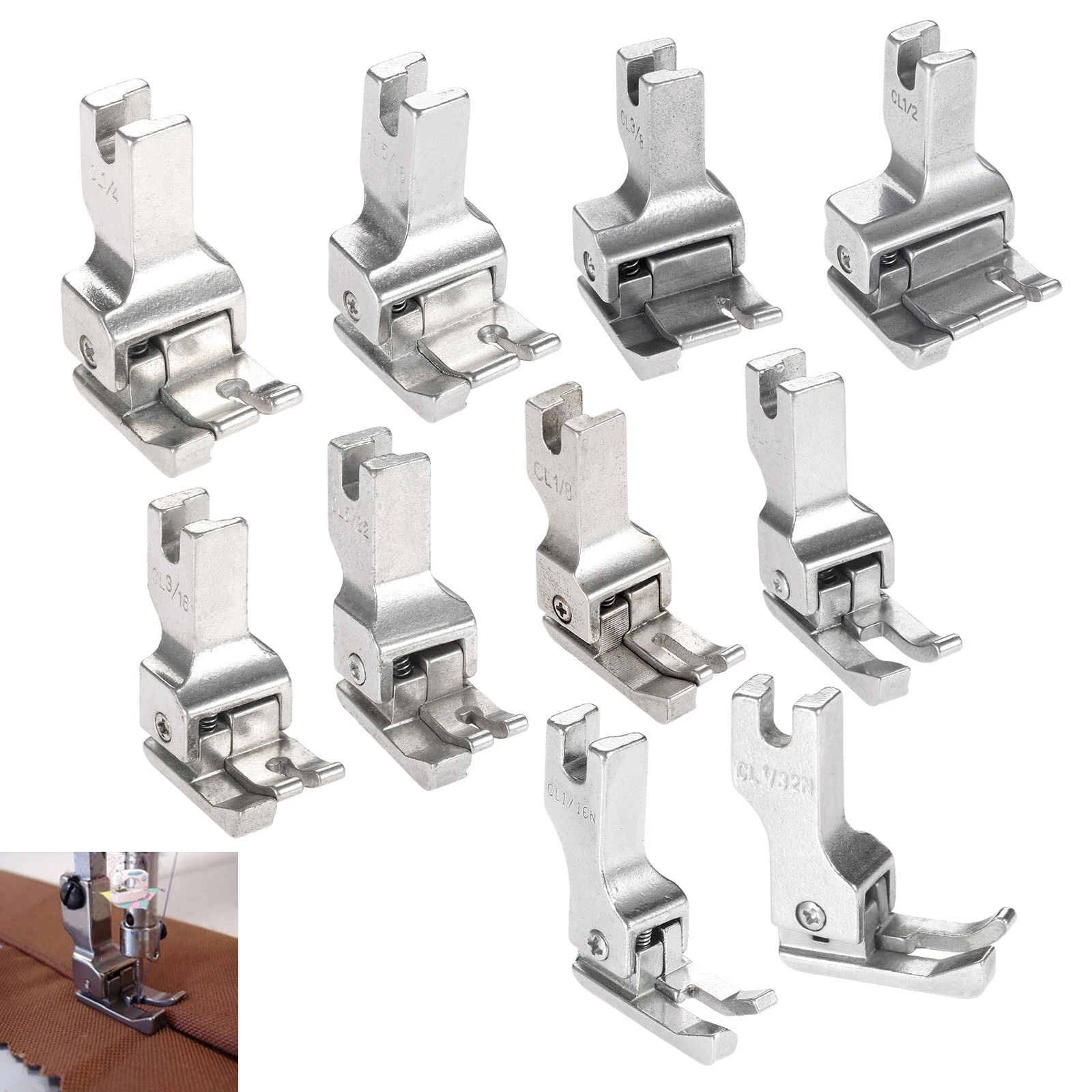 Compensating presser high/low foot Single Needle Industrial Sewing machine lockstitch 0.8mm-1.2mm  CL 1/32N-1/2 JUKI DDL Hicello