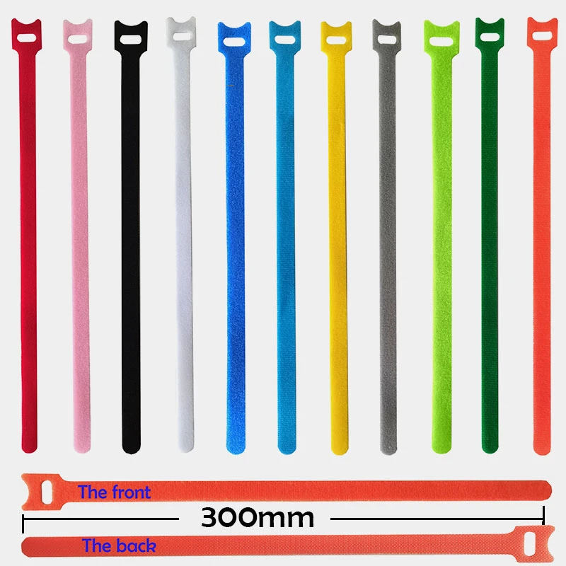 50pcs Velcros cable ties Velcros Adhesive Fastener Tape Magic Hook Loop stick bulcker Belt Bundle Wire Line Velcroing Strap cord