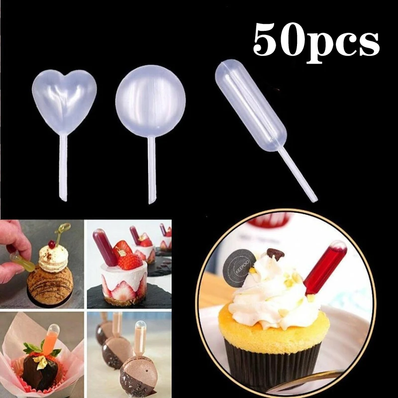 50pcs 4ml Sauce Droppers For Cupcakes Ice Cream Sauce Ketchup Pastries Macaron Stuffed Dispenser Mini Squeeze Transfer Pipettes