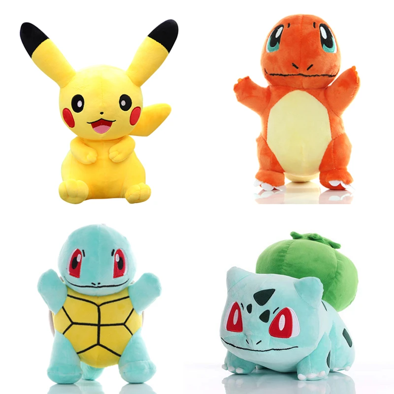 Anime pokemones plush toys Charmander Squirtle Bulbasaur plush doll Eevee Mewtwo Jigglypuff Snorlax stuffed toys kids present