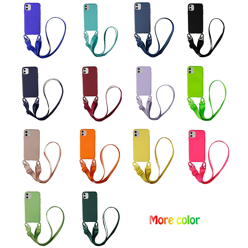 Necklace Lanyard Mobile Phone Case Hang Carry Cover For iPhone 13 12 11 Pro XS MAX XR X SE 6 7 8Plus Strap Cord Chain Phone Tape