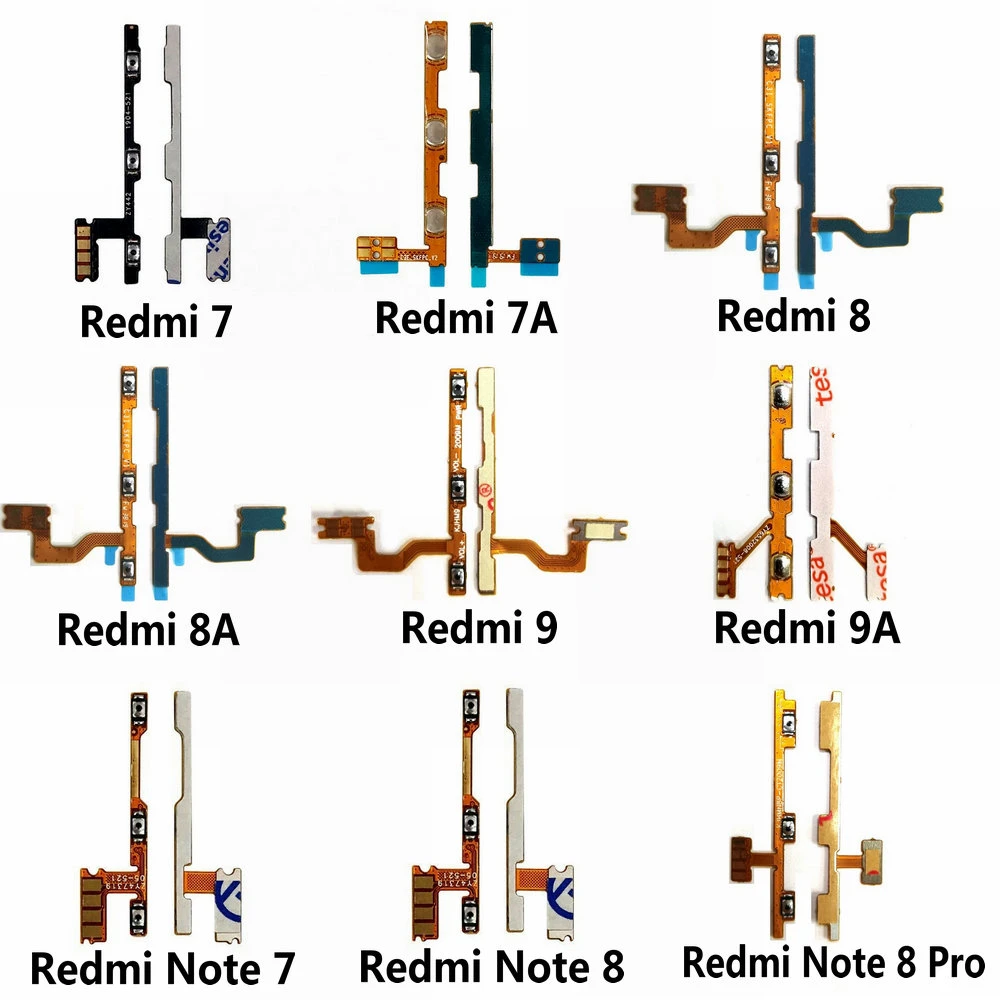 Volume Side Power Switch on off Button Key Flex Cable For XiaoMi Redmi Note 7 8 9 Pro For Redmi 9 9A 8 8A 7 7A