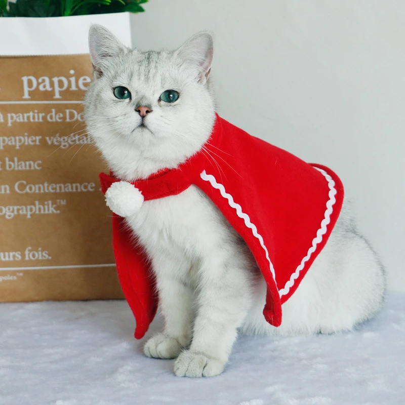 Cute Adjustable Christmas Pet Clothes Winter Warm Dog Cat Funny Cloak Scarf Headband Xmas Party Puppy Kitten Costume Supplies