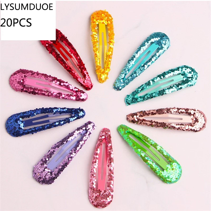 20Pcs/Lot Korean Style New Powder Hair Accessories Candy Dripping Hair Clip Solid Hairclip Glitter Headdress Hairpins for Girls