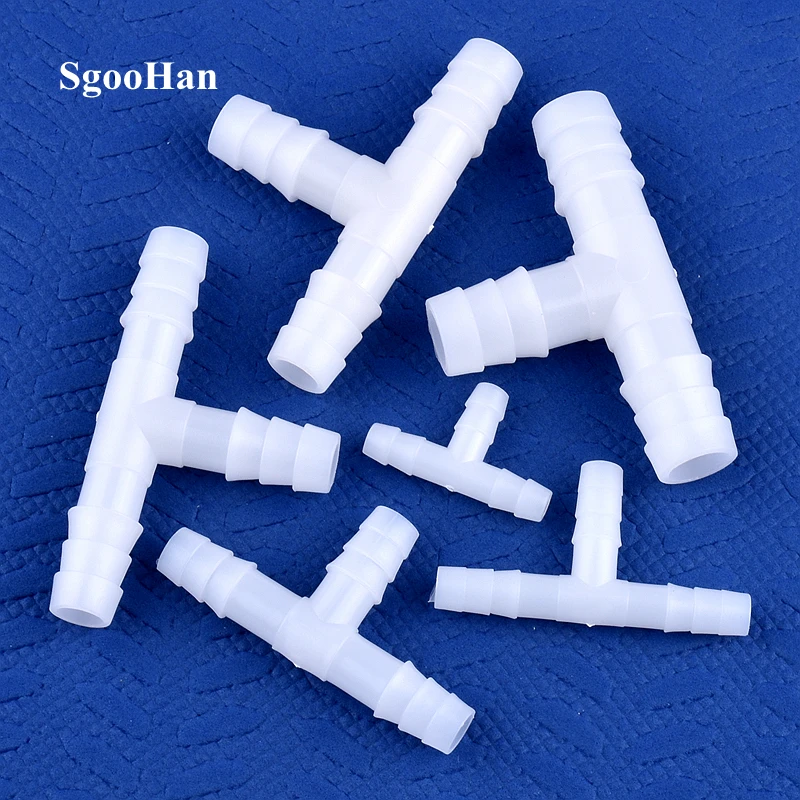 5~200pcs 4~13mm White PE Tee Connector Aquarium Tank Adapter Air Pump Hose Pagoda Joints Garden Irrigation Water Pipe Connectors