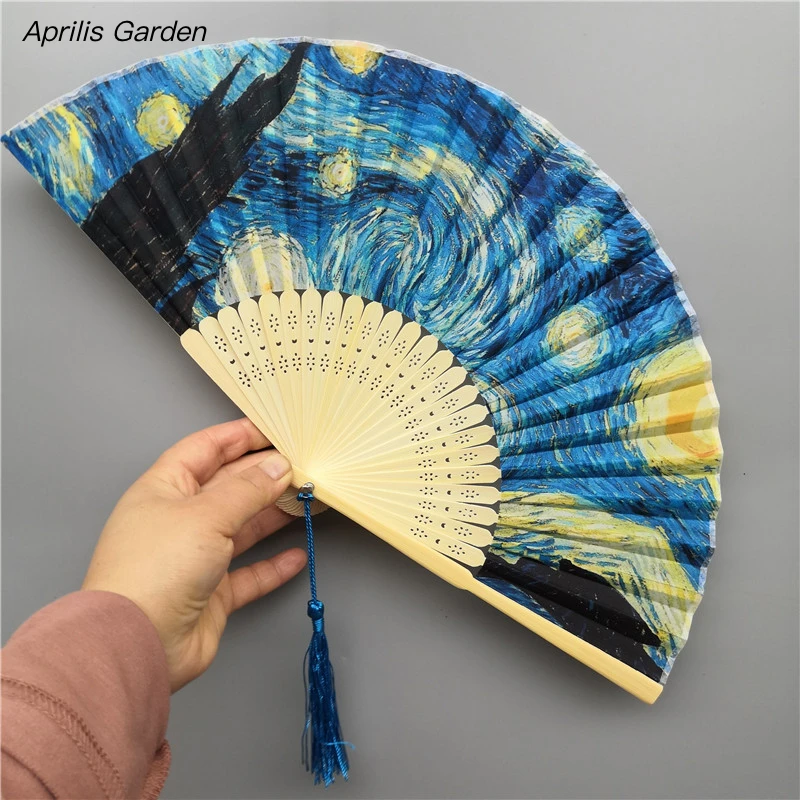 Chinese Style 6-inch Female Single-sided Cloth Hand Fan Famous Painting Folding Fan Cheongsam Fan Photography Eventail A Main