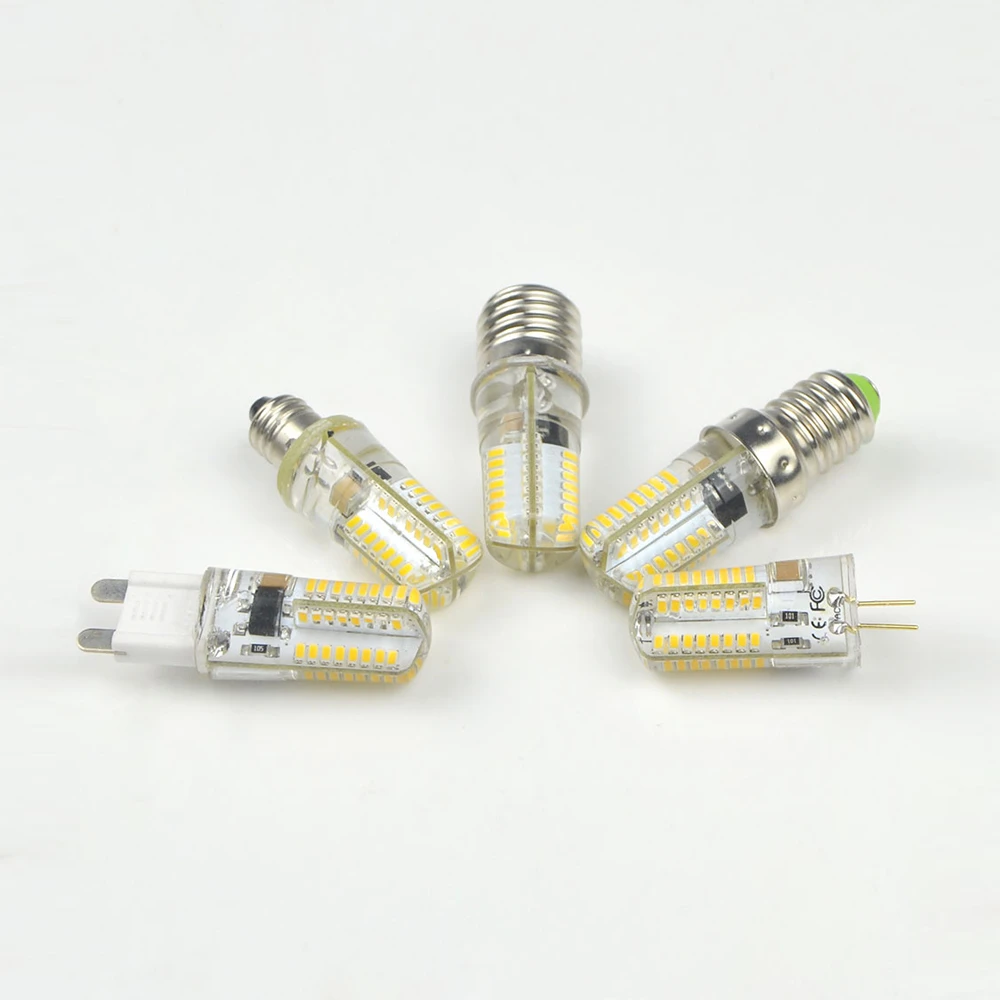 E17 E14 E12 E11 G9 G4 LED Bulb 110V 220V Dimmable LED lamp 5W Silicone Corn light For Chandelier lighting Replace Halogen lamps
