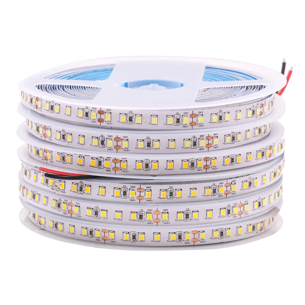 12V 24V 2835 LED Strip 5m 10m 15m 20m Tape Light Ribbon 60/120/240/480 LED Natural White / Warm White / Cold White Home Decor