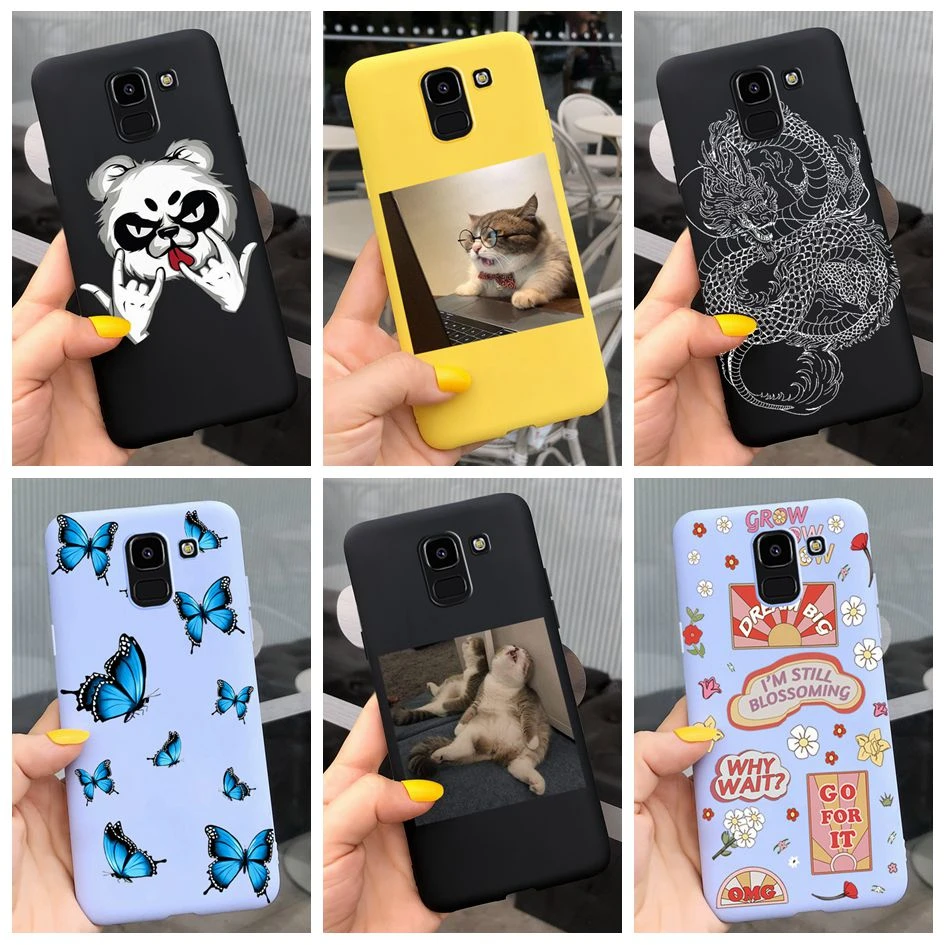 For Cover Samsung Galaxy J6 2018 Case For Samsung J6 Plus 2018 Phone Cases J6+ J600F J610F Cute Cartoon Silicone Soft Back Cover