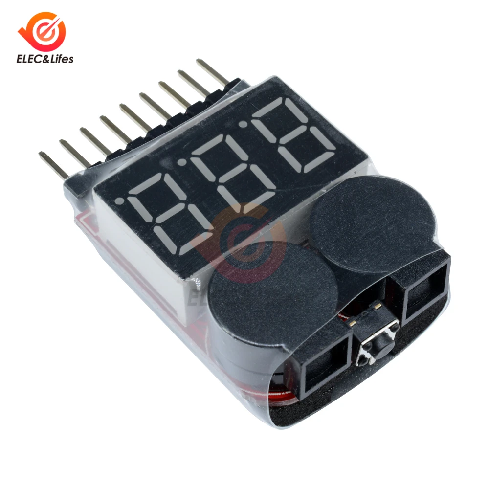 Digital 2 IN 1 1S-8S lithium battery Low Voltage indicator buzzer Alarm module for Lipo/Li-ion/Fe RC Helicopter Battery Tester