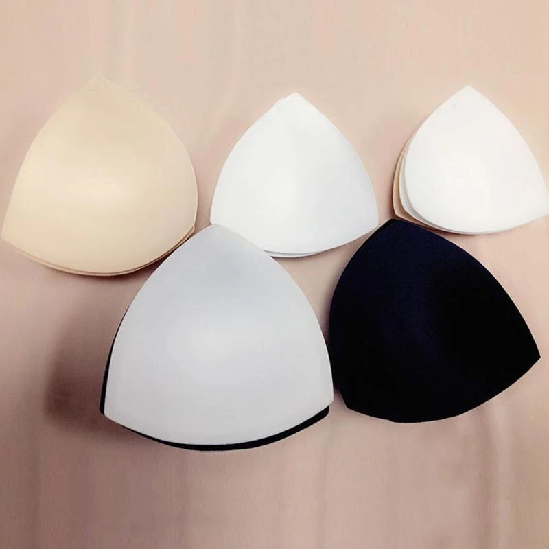 1pair Bikini Bra Pad Triangle Cups Chest Push Up Insert Foam Pads For Swimsuit Padding Accessories Removeable Enhancer Bra Pads