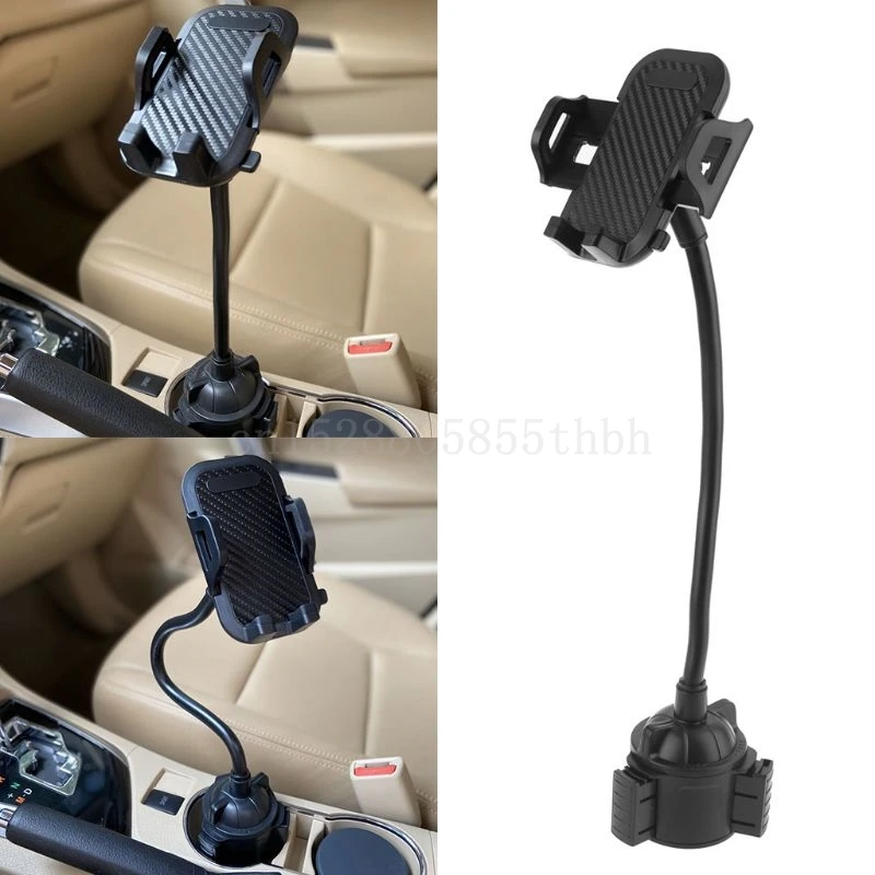 Universal Car Cup Mount Mobile Phone Holder Stand Adjustable Gooseneck Cradle for iPhone 5/6/7/8 Plus XR XS 3.5-7