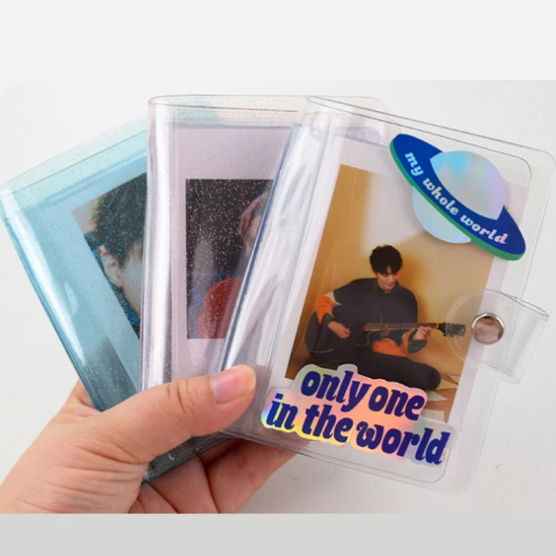 32 Capacity Cards Jelly Color Photo Album for 60*90mm Mini Card Photo Sticker Album Transparent Glitter Card Holder