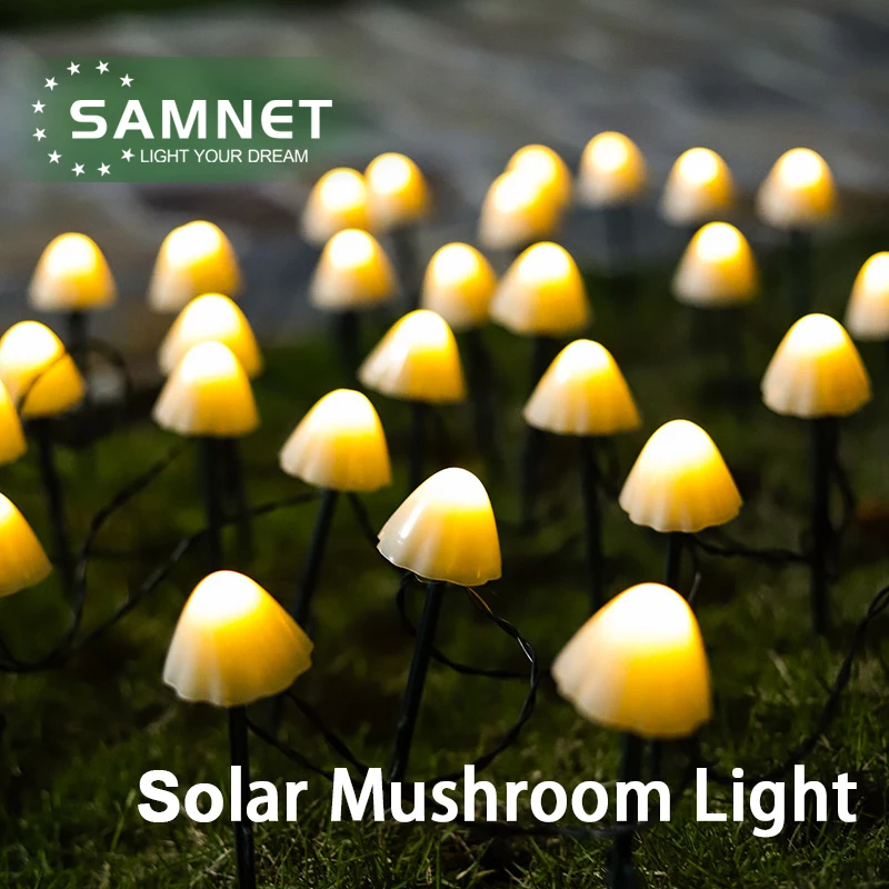 Solar LED Light Outdoor Mushroom Garden Decoration Lights IP66 Waterproof Garden Garland Furniture Decor Solar Cell Fairy Lights