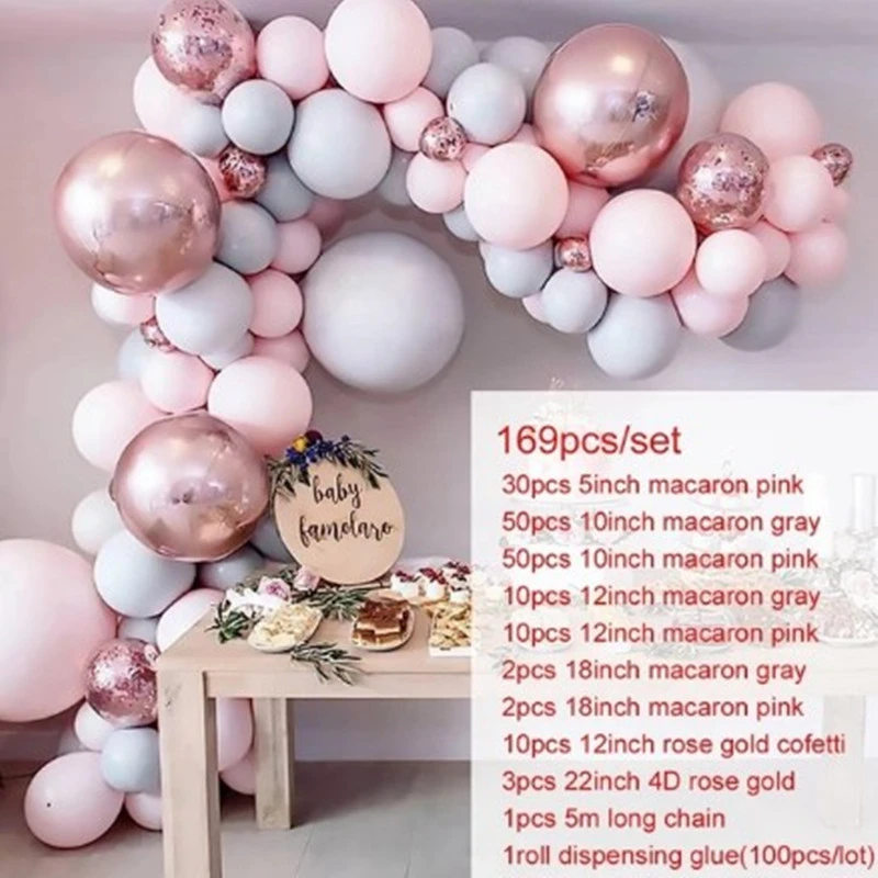 169 pcs Birthday Balloons Confetti Set Christmas balloon Birthday decor Party Wedding Decoration Wedding Anniversary globals