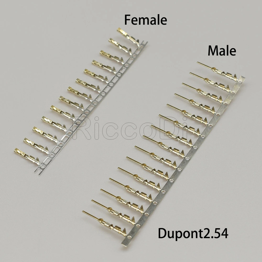 100/200pcs For Half Gold Plated Dupont Connector Need Tinniness Copper 2.54 mm Metal Terminal Femal  Or Male Pin Free Shipping