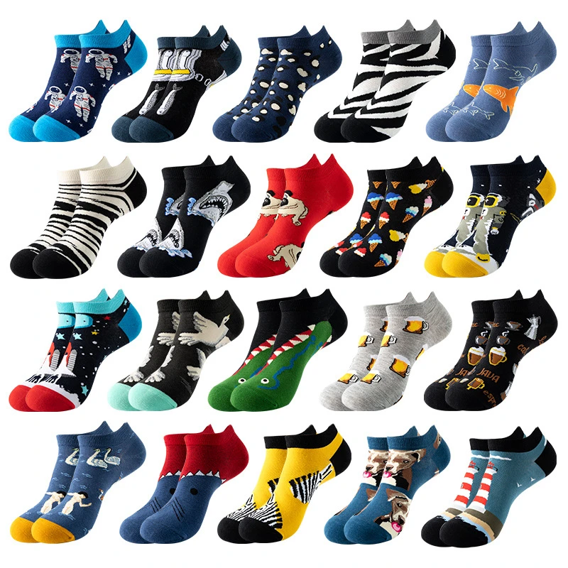 Socks Men's Invisible Short Summer Socks Quality Business Casual spring Color Combed cotton Boat Socks