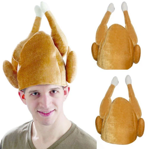 2020 New Hot Fashion Turkey Thanksgiving Hat Novelty Cooked Chicken Bird Secret Santa Fancy Dress