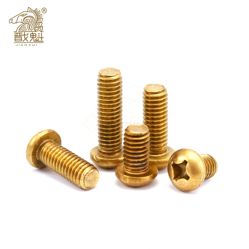 GB818 [M2 M2.5 M3 M4 M5 M6] Copper Machine Screws Phillips Machine Pan Head Brass Screws DIN7985