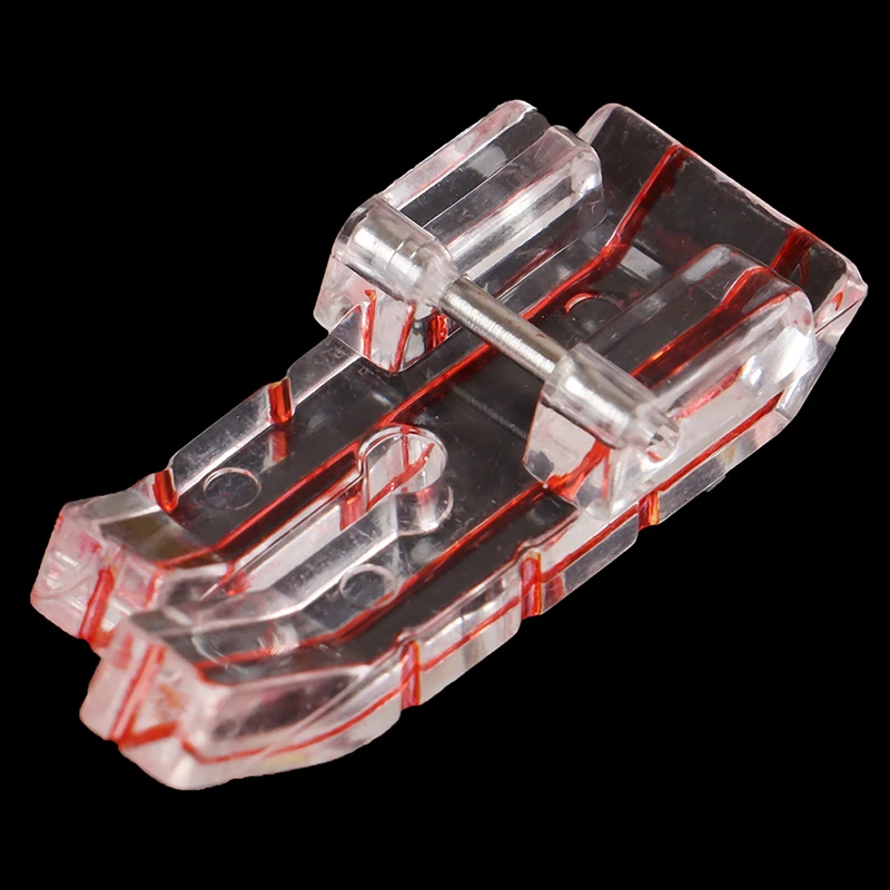 1Pcs Top Quality Center Line DIY Sewing Foot for Household Multifunction Sewing Machines Plastic Clear Red Line Presser Foot