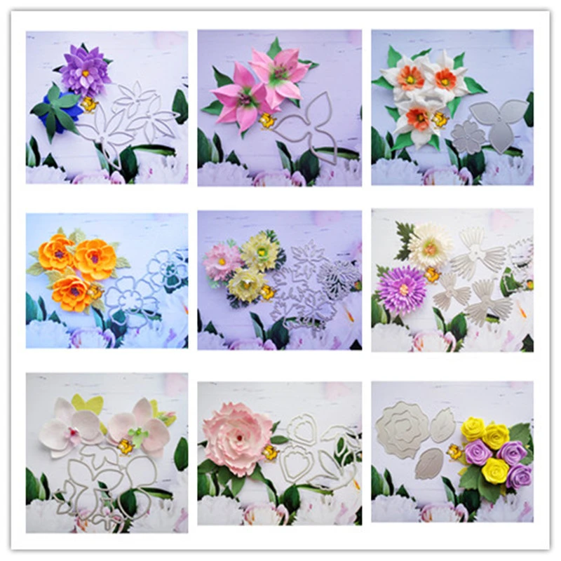 Beautiful Many Flower Series Metal Cutting Dies Stencil Template For DIY Scrapbooking Embossing Paper Cards Album Making Dies