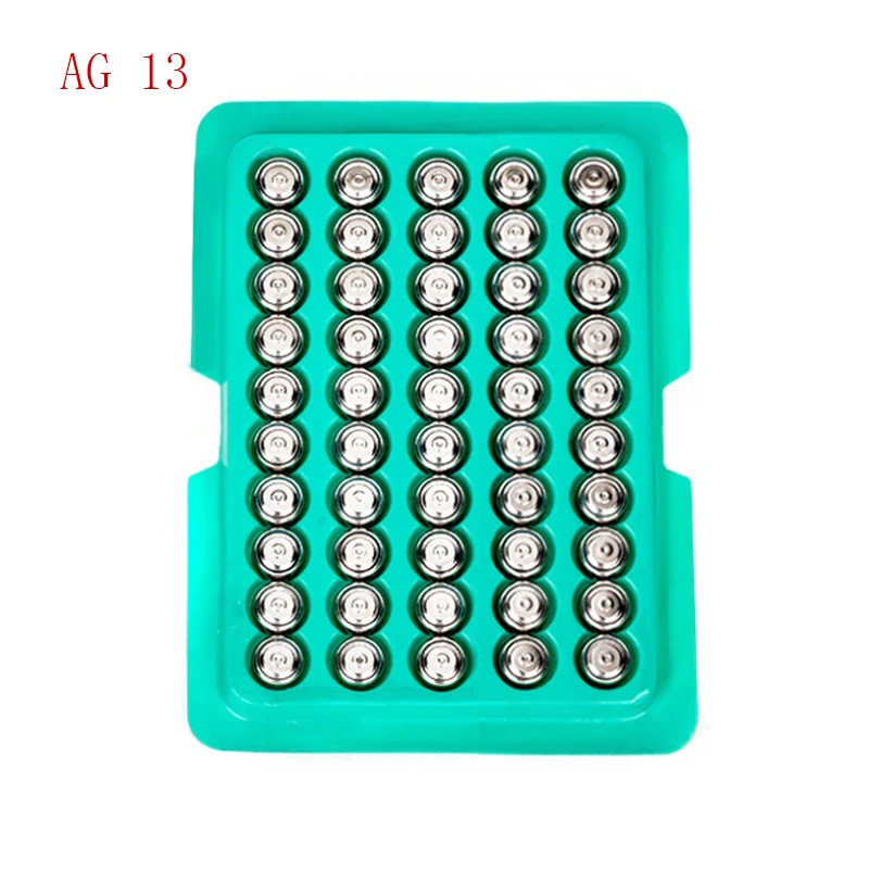 New 50pcs  LR44 AG13 Cell Coin Watches Battery L1154 357 SR44 1.5V Alkaline Button Batteries Suitable For Watch