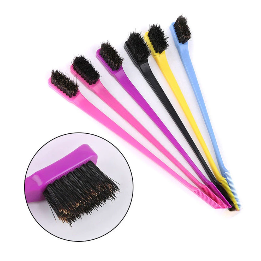 3pc Beauty Double Side Edge Hair Comb Control Hair Brush For Hair Styling Salon Professional Accessories Hair Brush Random Color
