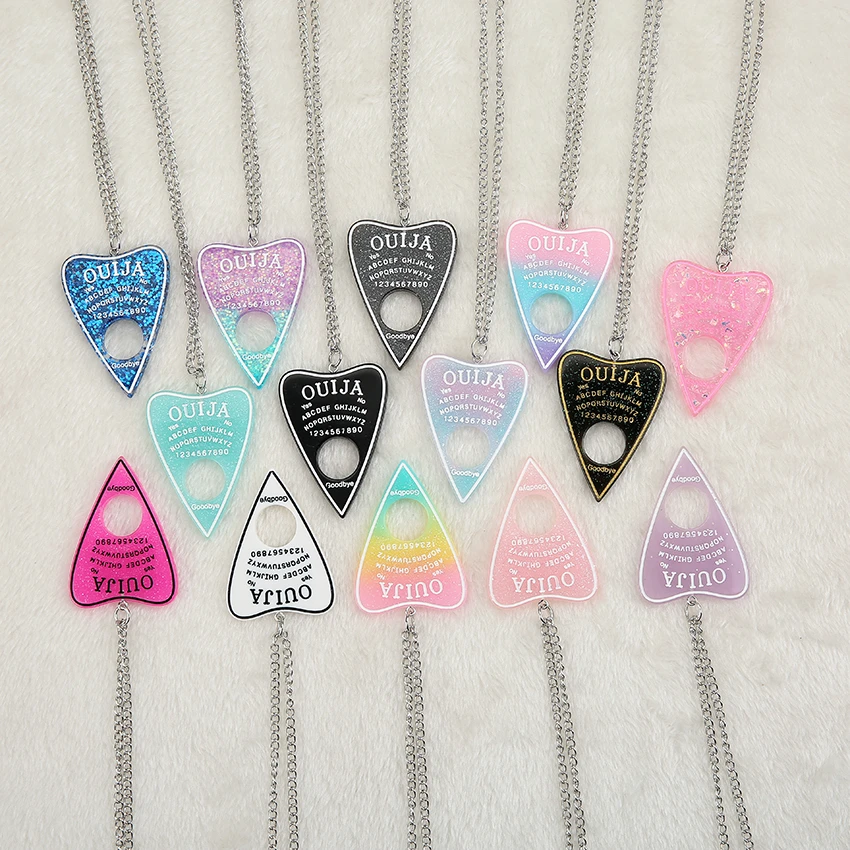 1PC Women Necklace  Multicolor Resin Ouija Plate Pendant  for Children Birthday Gift  FashionJewelry