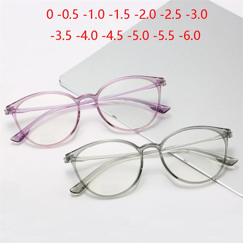 Retro Cat Eye Clear Lens Nearsighted Spectacle Women Myopia Optical Eyewear -0.5 -1 -1.5 -2 -2.5 -3 -3.5 -4 -4.5 -5 -5.5 -6.0