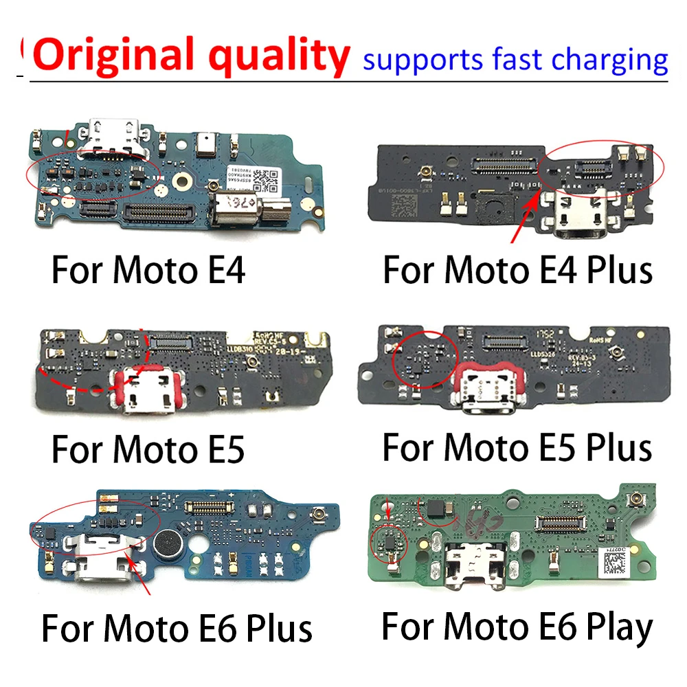 Original Dock Connector Mic USB Charger Charging Port Flex Cable Board For Motorola Moto E4 E5 E6 Plus G6 Play G5 E6 Play E4T