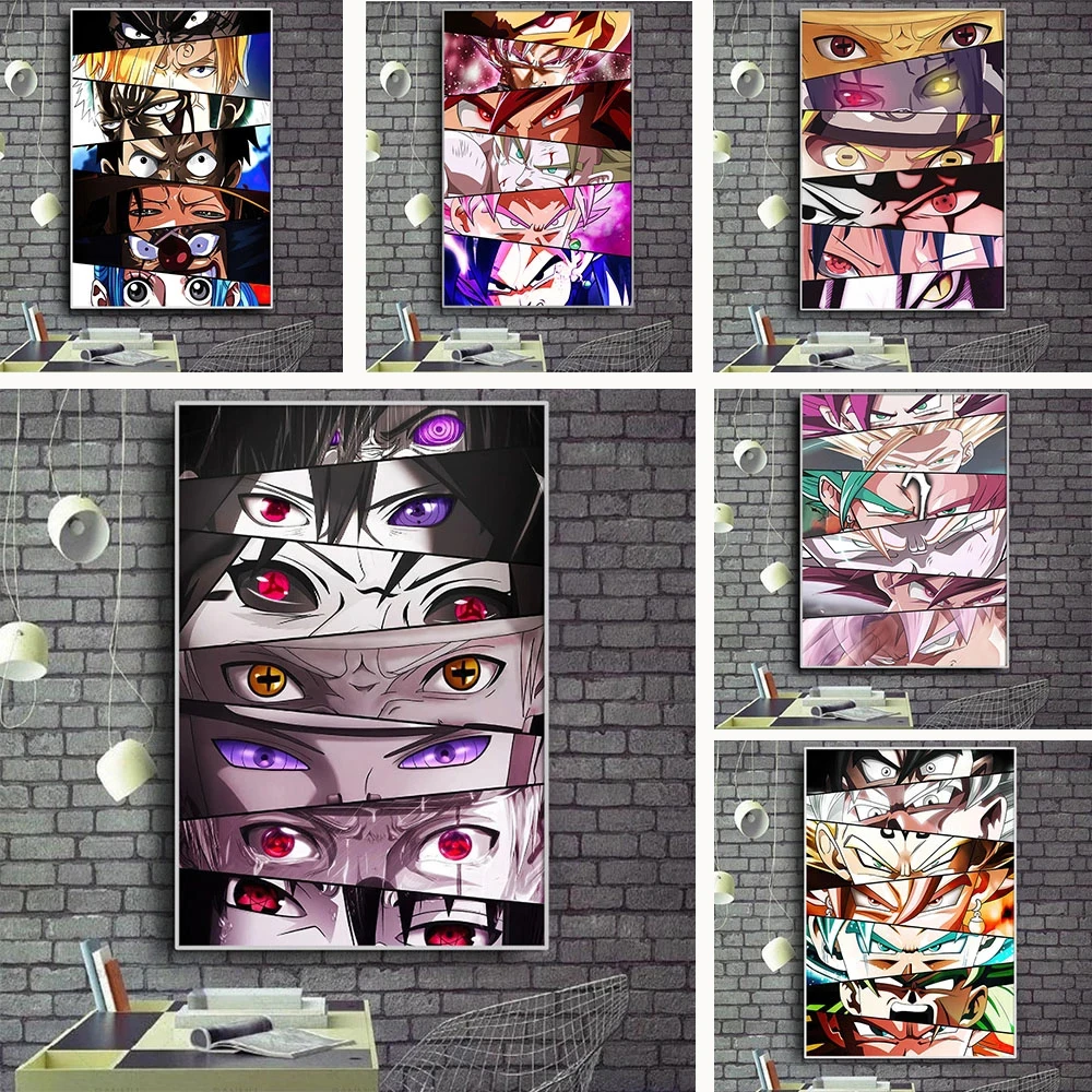 Japanese Anime Poster Naruto One Piece Luffy Dragon Ball Wall Art Decoration Canvas Painting Cuadros Mural Home Kids Room Decor