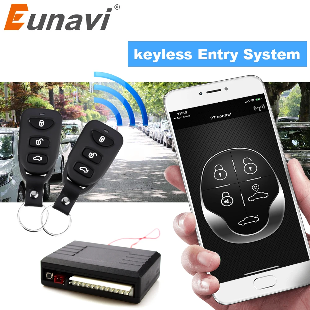 Eunavi Auto Alarm Systems Car Remote Central Kit Remote Central Door Lock Keyless System Central Locking Intelligent Control