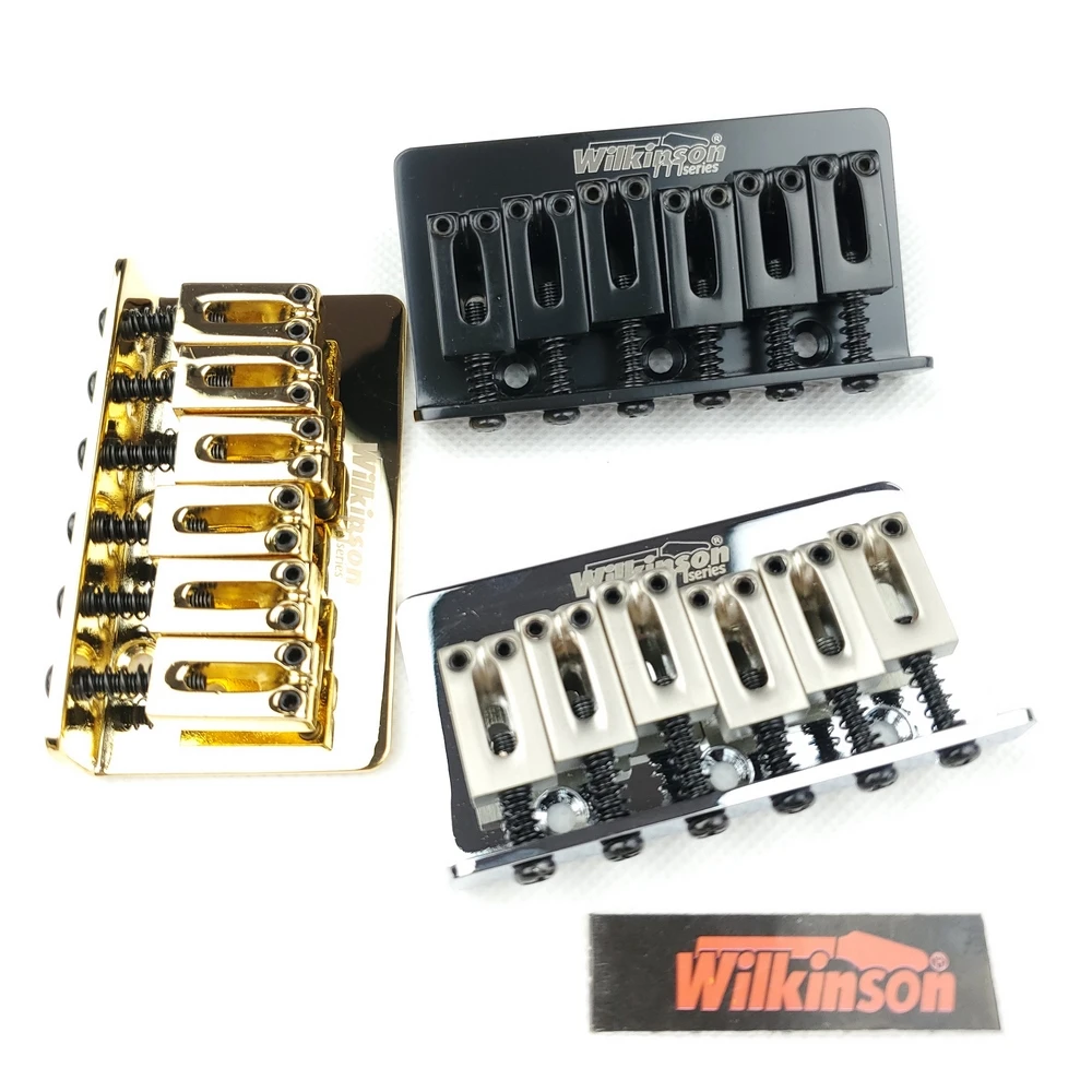 Wilkinson Electric Guitar Fixed Bridge String Thru Bridge Steg Tailpiece string spacing 10.5mm WOF01 Chrome Silver Black Gold