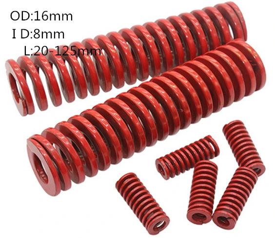 2Pcs Spiral Stamping Compression Die Spring red16 x 8 x 20/25/30/35/40/45/50/55/60/65/70/75/80/90/100/125/150mm