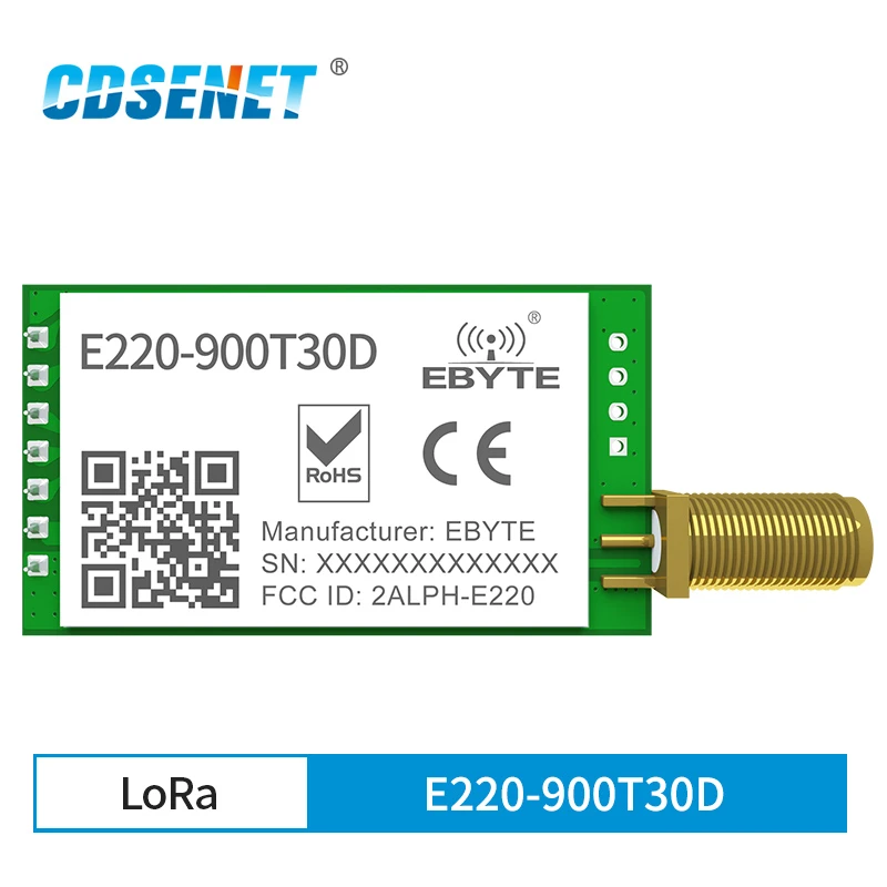 LLCC68 868MHz 915MHz LoRa Wireless Module 30dBm Long Range10km RSSI CDSENET E220-900T30D SMA-K UART Transmitter Receiver SEMTECH