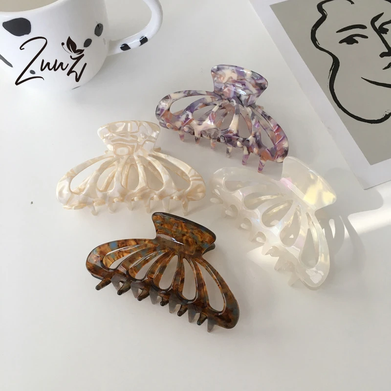 3.7 inch Tortoise Shell Claw Clip  Acetate Hair Clip Large Hair Claw Banana Clips French Barrette for women Hair Accessories