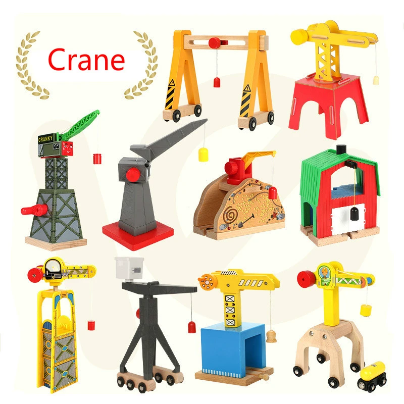 All Kinds of Crane Tender  Wooden Magnetic Train Track Railway Accessories Compatibel  Thom as Biro Wood Track Educational Toys