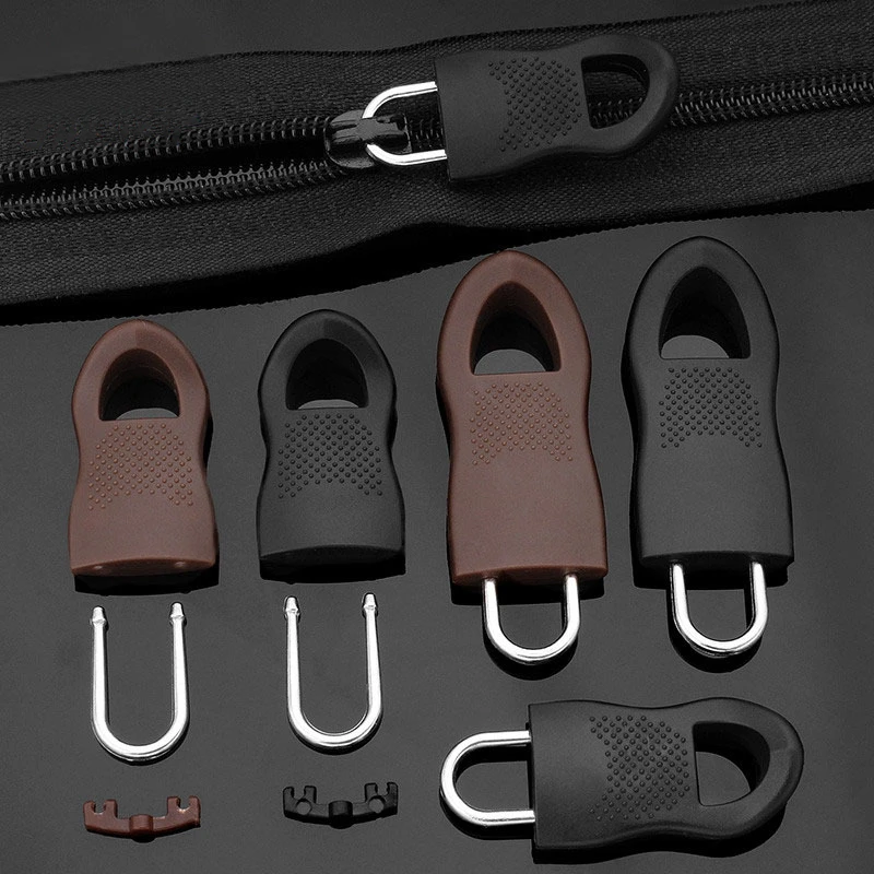 Replacement Zipper Tags Zip Fixer for Clothes Black Zipper Pull Fixer for Travel Bag Suitcase Clothes Tent Backpack Sewing tools