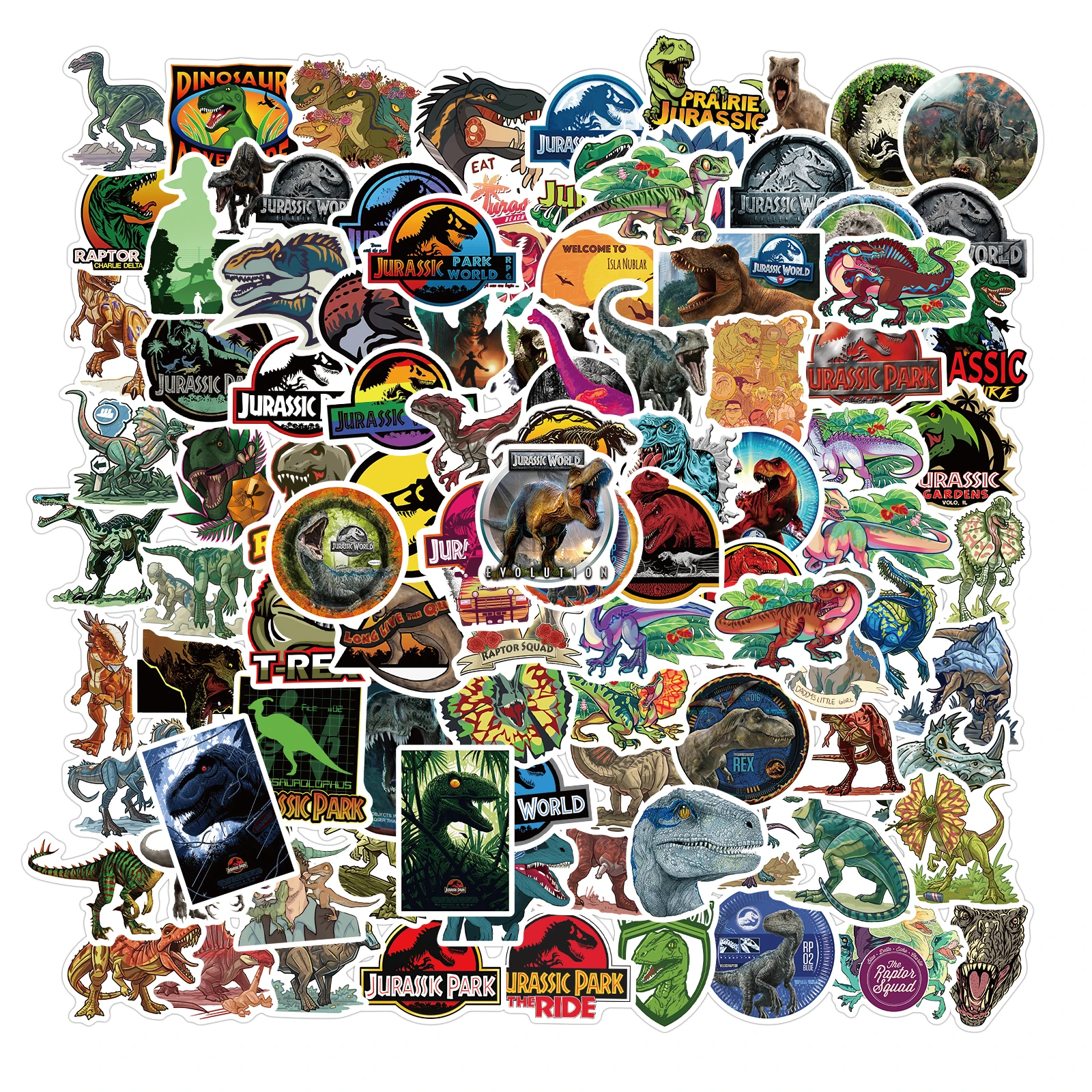 10/50/100pcs/pack Jurassic Park Dinosaur Animals Graffiti Stickers For Furniture DIY Chair Toy Car Trunk Computer Motorcycle