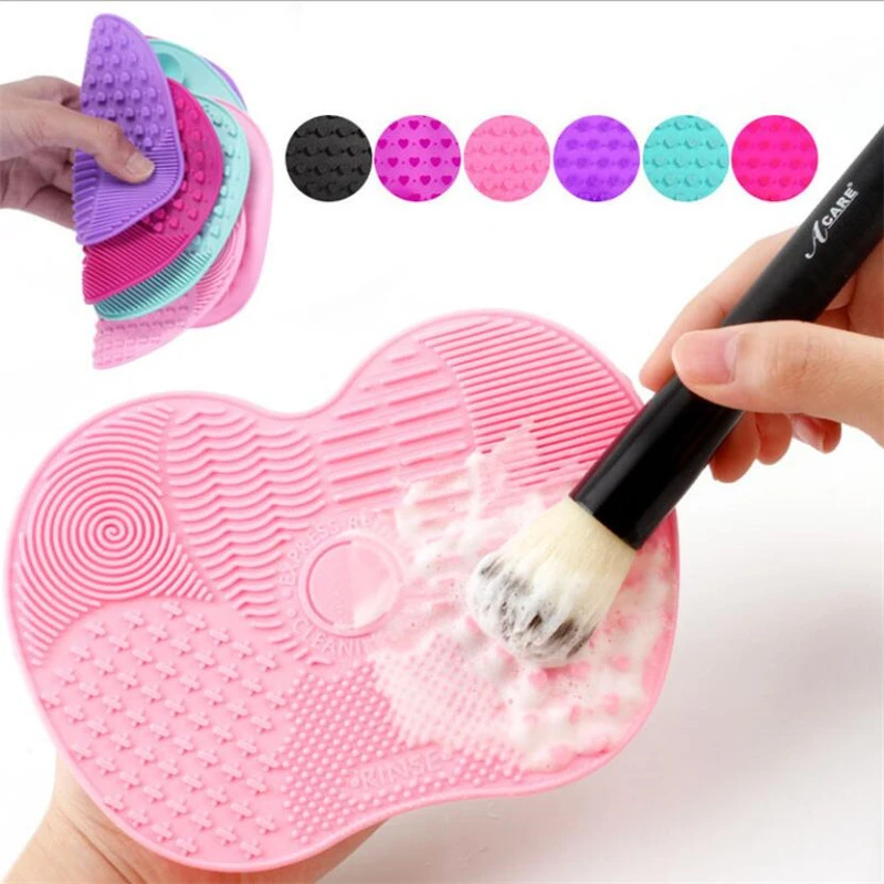 1PC Silicone Makeup Brush Cleaner Foundation Makeup Brush Scrubber Board Pad Make Up Washing Brush Gel Cleaning Mat Hand Tool