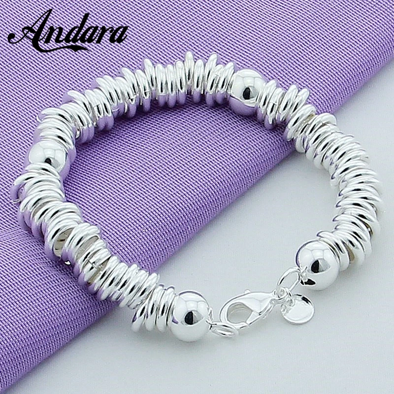 New Arrival 925 Silver Color Charm Bracelets Fine Jewelry Cuff Bangle For Women Men