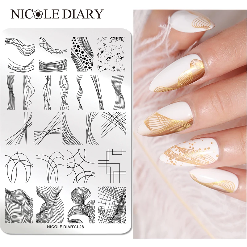 NICOLE DIARY Special Line Design Summer Fruits Stamp Plates Leaf Flower Nail Art Stamping Template Printing Stencil Image Tool