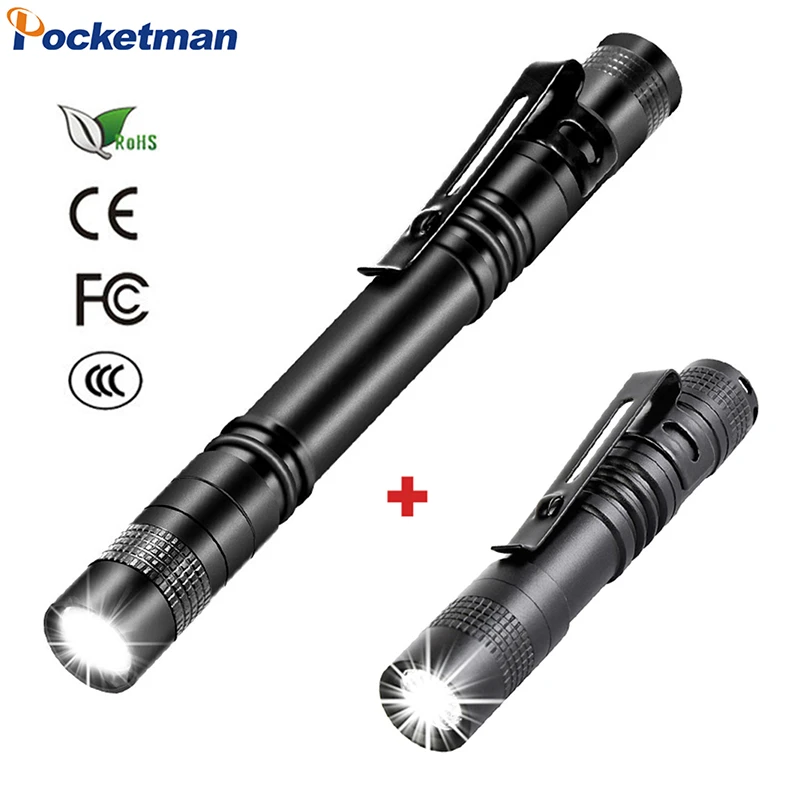 8000LM Portable Mini Pen Holder Flashlight Pen Clip Torch Work Light Waterproof Pen Light Pocket Flashlight